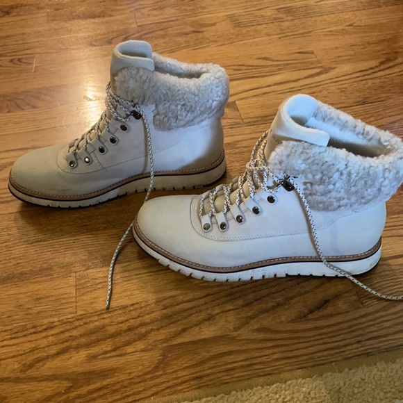 Cole Halan Wedge Hiker Boots - White - 8.5 - Picture 6 of 9